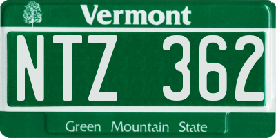 VT license plate NTZ362