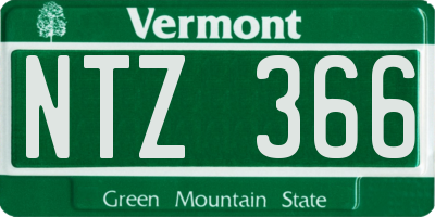 VT license plate NTZ366
