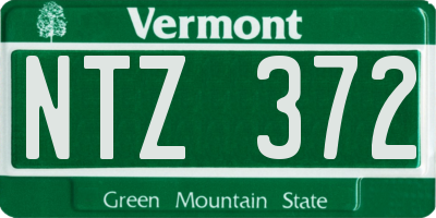 VT license plate NTZ372