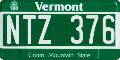 VT license plate NTZ376