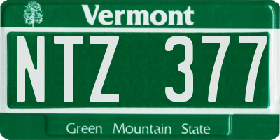 VT license plate NTZ377