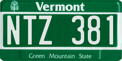 VT license plate NTZ381