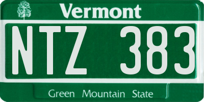 VT license plate NTZ383