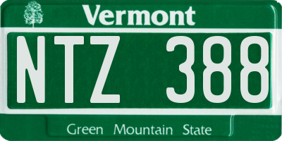 VT license plate NTZ388