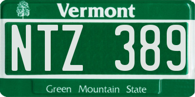 VT license plate NTZ389