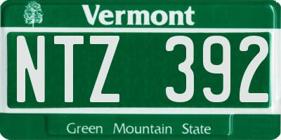 VT license plate NTZ392