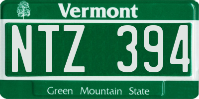 VT license plate NTZ394