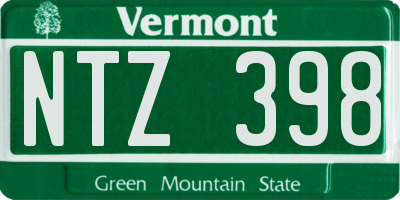 VT license plate NTZ398