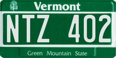 VT license plate NTZ402