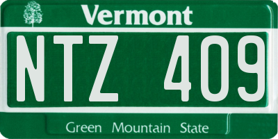 VT license plate NTZ409