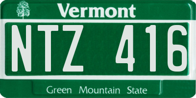 VT license plate NTZ416