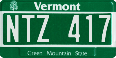 VT license plate NTZ417