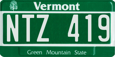 VT license plate NTZ419