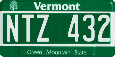 VT license plate NTZ432