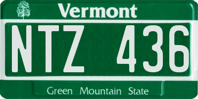 VT license plate NTZ436