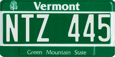 VT license plate NTZ445