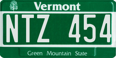 VT license plate NTZ454