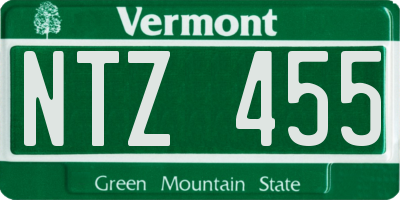 VT license plate NTZ455