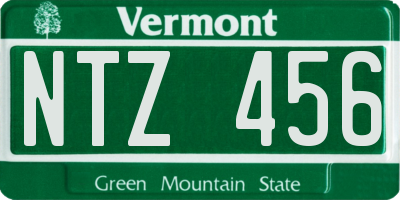VT license plate NTZ456