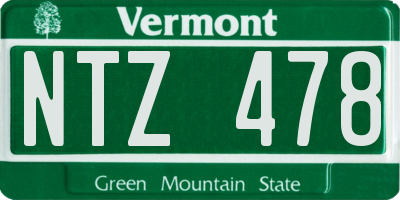 VT license plate NTZ478