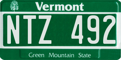VT license plate NTZ492
