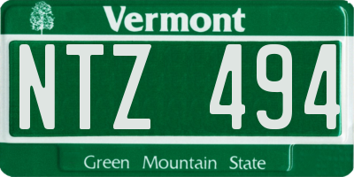 VT license plate NTZ494