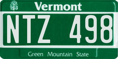 VT license plate NTZ498