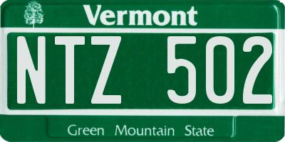 VT license plate NTZ502
