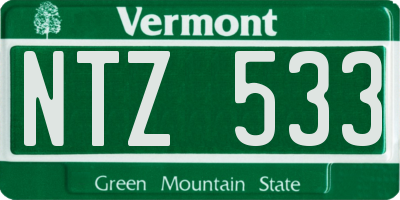 VT license plate NTZ533