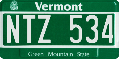 VT license plate NTZ534