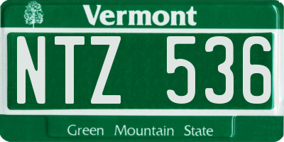 VT license plate NTZ536