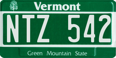 VT license plate NTZ542