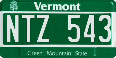 VT license plate NTZ543