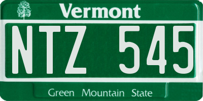 VT license plate NTZ545