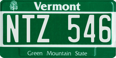 VT license plate NTZ546