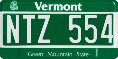 VT license plate NTZ554