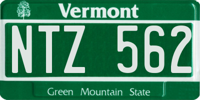 VT license plate NTZ562
