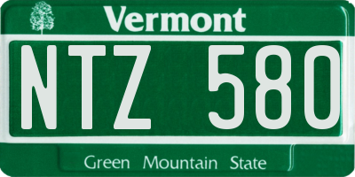 VT license plate NTZ580