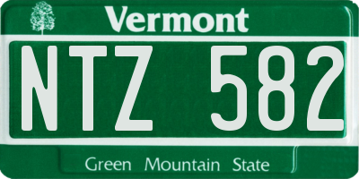 VT license plate NTZ582