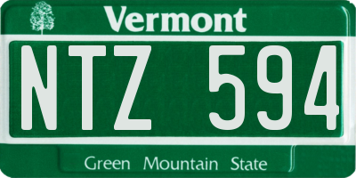 VT license plate NTZ594