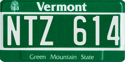 VT license plate NTZ614