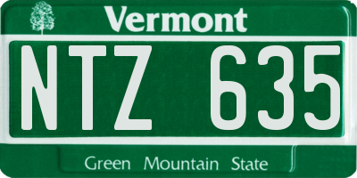 VT license plate NTZ635