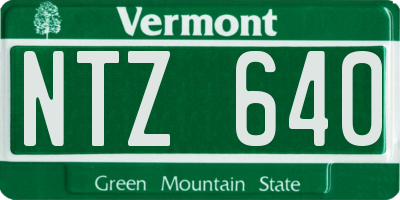 VT license plate NTZ640