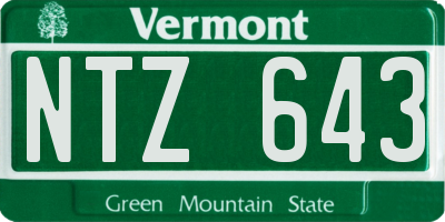VT license plate NTZ643