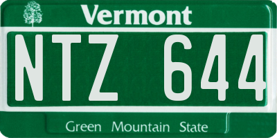 VT license plate NTZ644