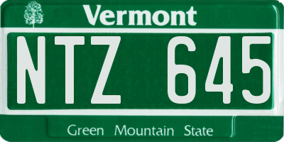 VT license plate NTZ645