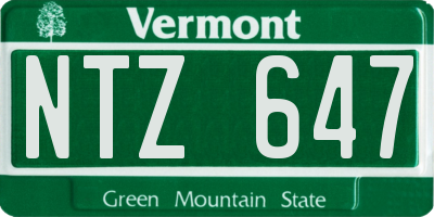 VT license plate NTZ647