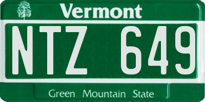 VT license plate NTZ649