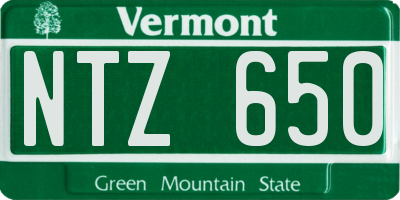 VT license plate NTZ650
