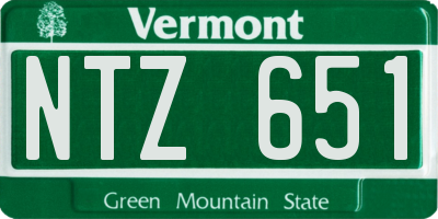 VT license plate NTZ651